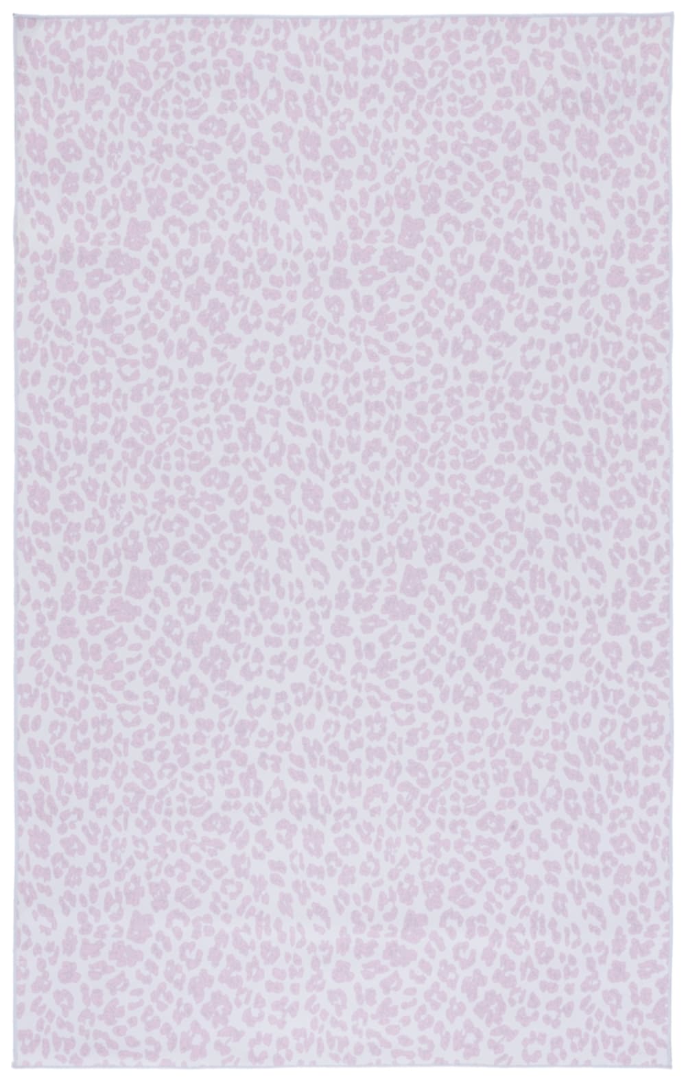 Tapis rustique en polyester blanc/rose, 122 x 183 cm