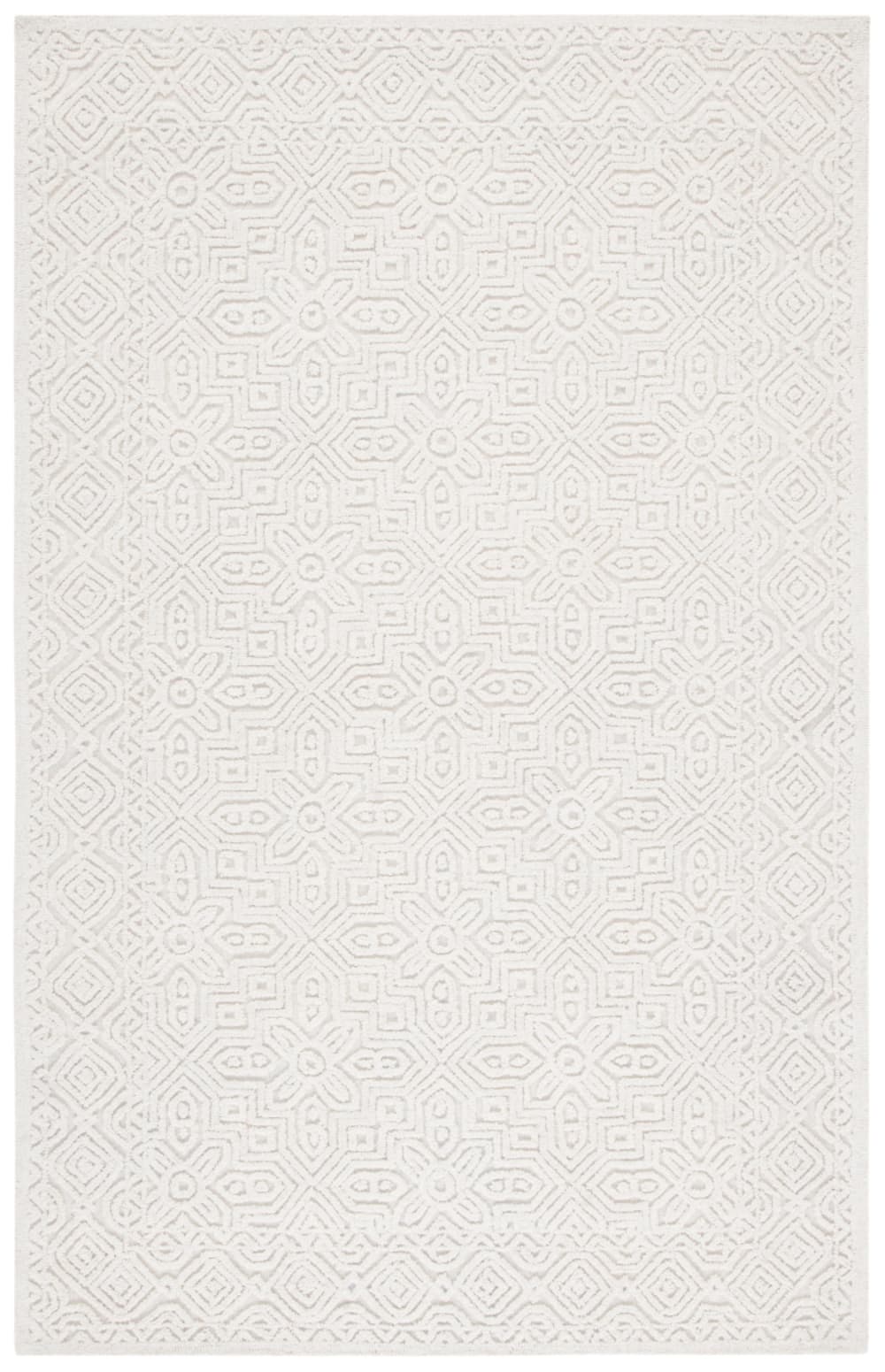 Tapis de transition en laine blanc, 122 x 183 cm
