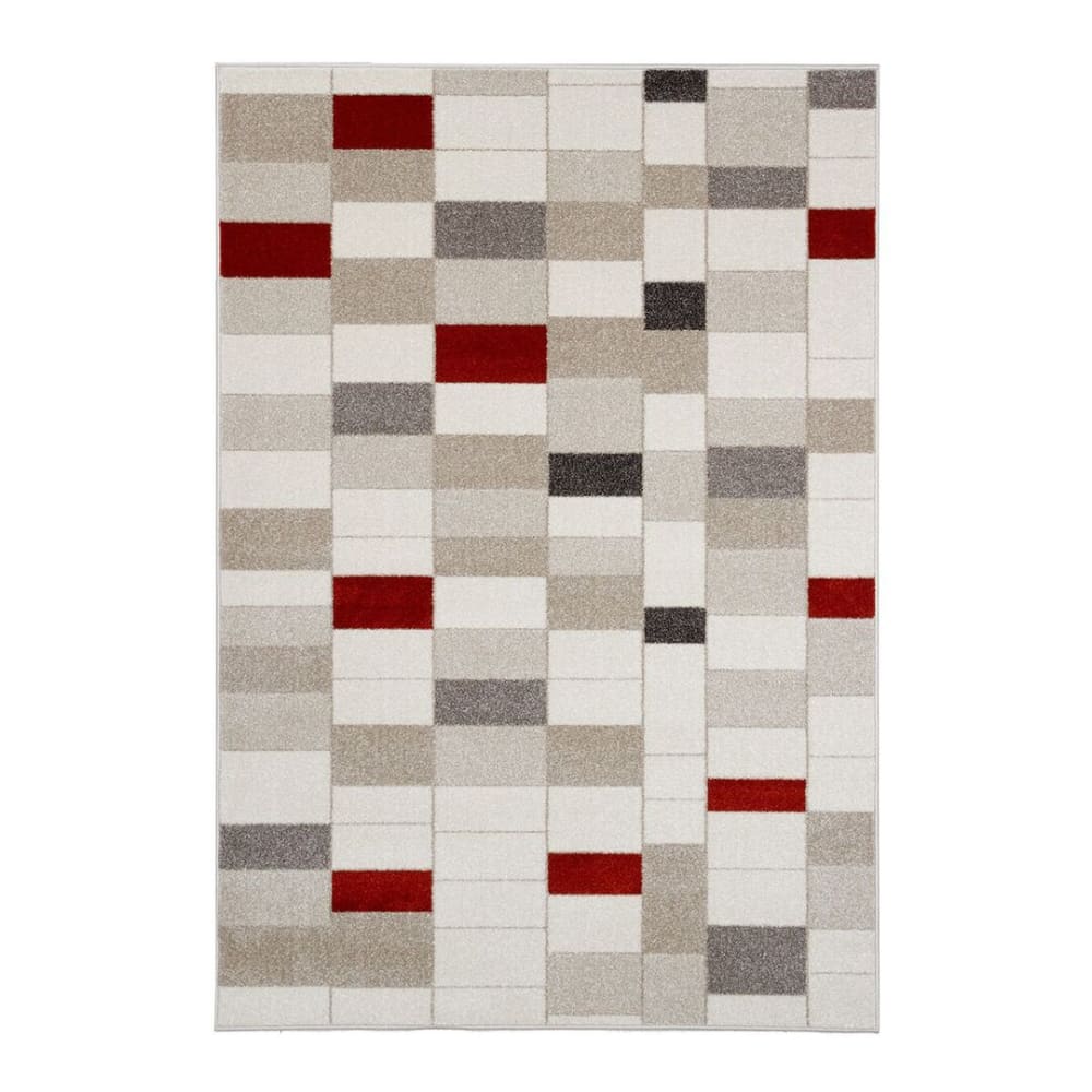 Tapis géométrique design en polypropylène ivoire 120x170