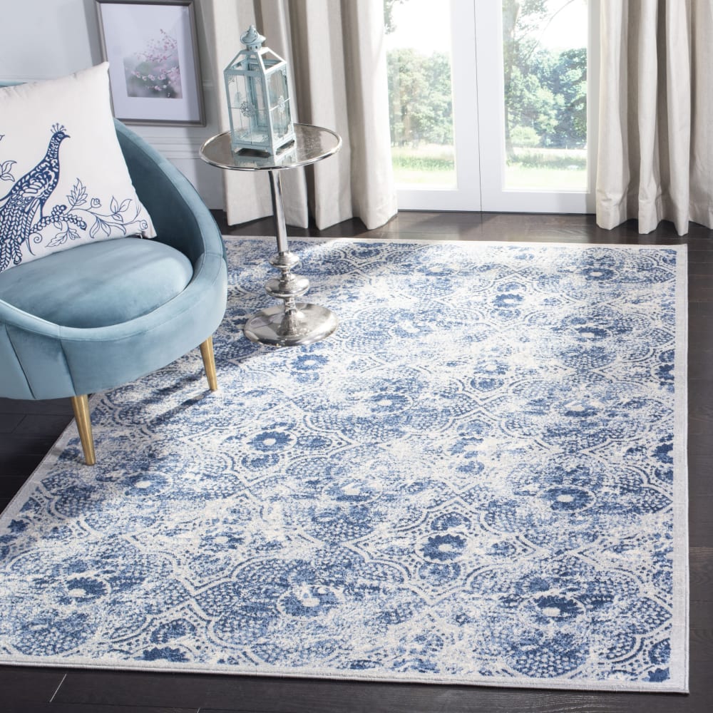 Tapis de transition en polypropylène beige/bleu, 122 x 183 cm — vue 3