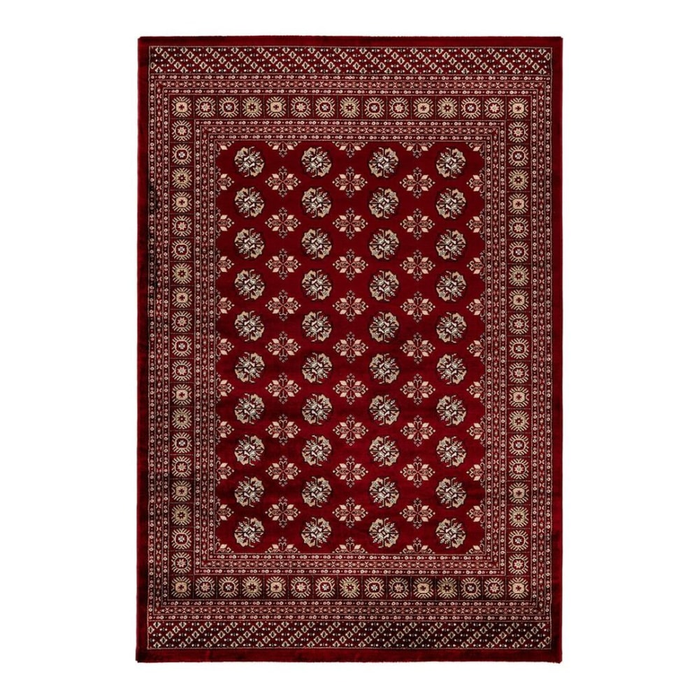 Tapis ethnique orientale en polyester rouge 120x170