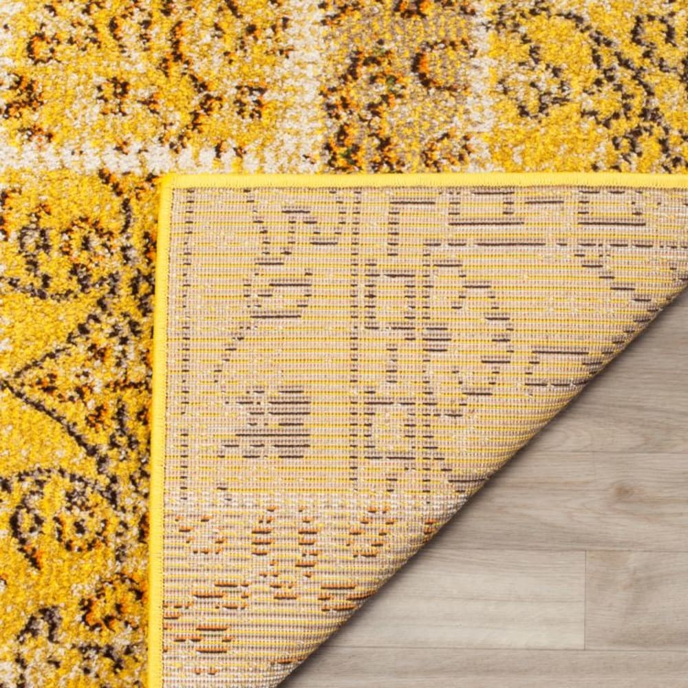 Tapis bohème chic en polypropylène jaune/multicolore, 122 x 170 cm — vue 4