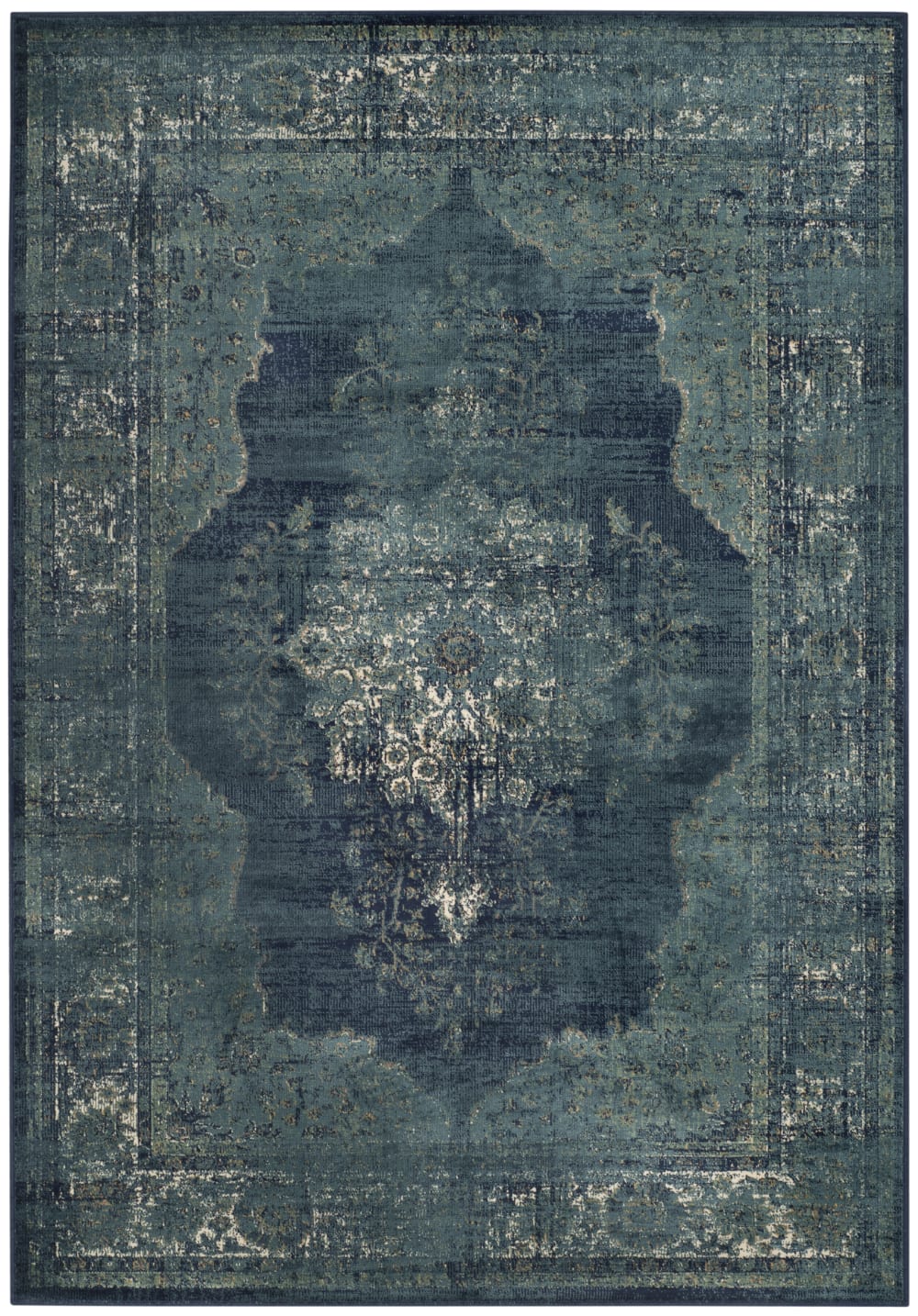 Tapis viscose bleu 122 x 170 cm