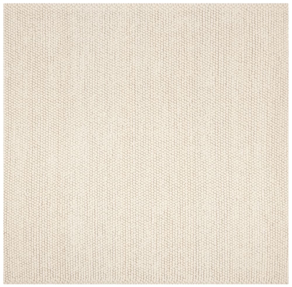 Tapis fibre naturelle en laine blanc, 122 x 122 cm