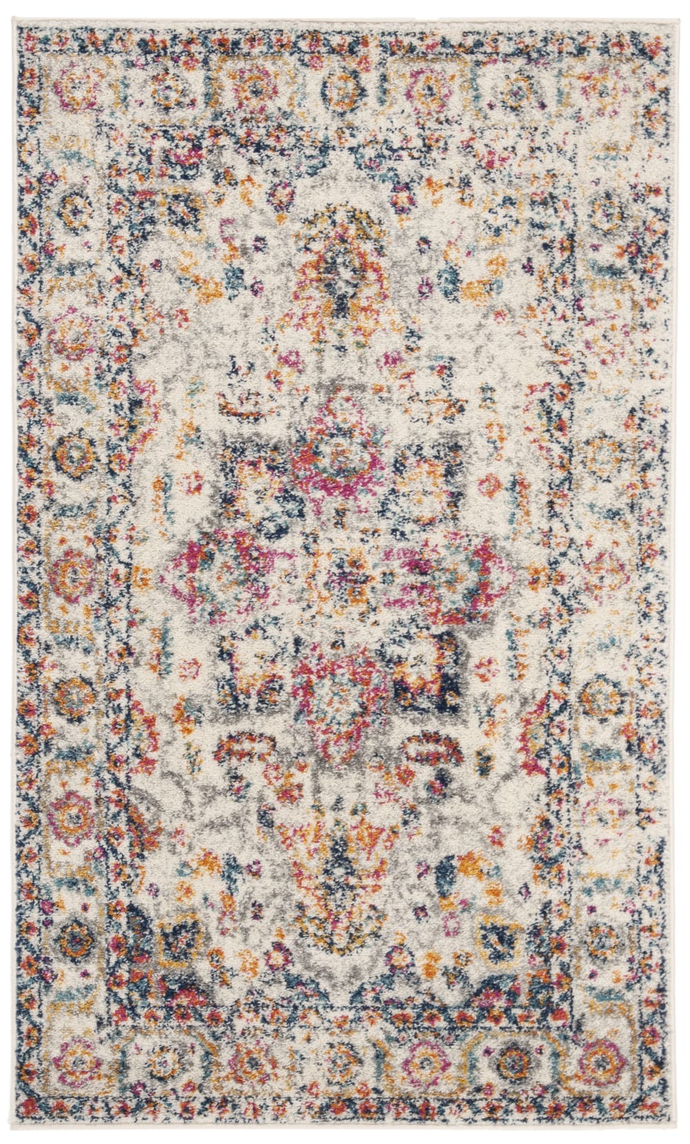 Tapis traditionnel en polypropylène rose/blanc, 122 x 183 cm