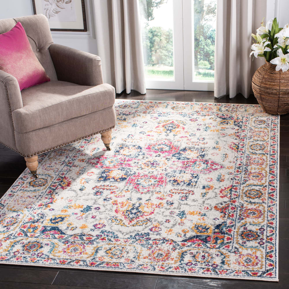 Tapis traditionnel en polypropylène rose/blanc, 122 x 183 cm — vue 3