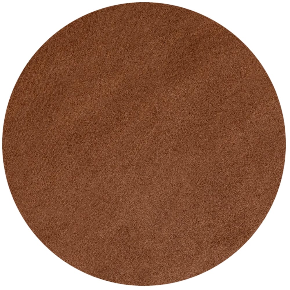Tapis Lavable Rond en microfibre douce - Marron 120x120cm
