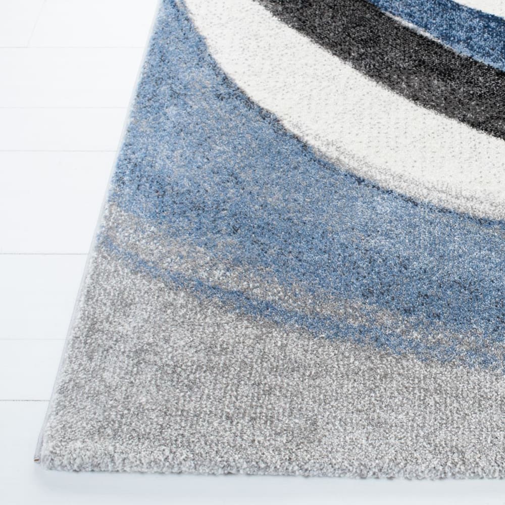 Tapis contemporain en polypropylène gris/bleu, 69 x 122 cm — vue 4