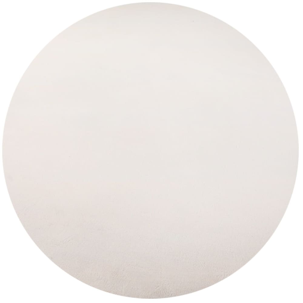 Tapis Lavable Rond en microfibre douce - Crème 120x120cm