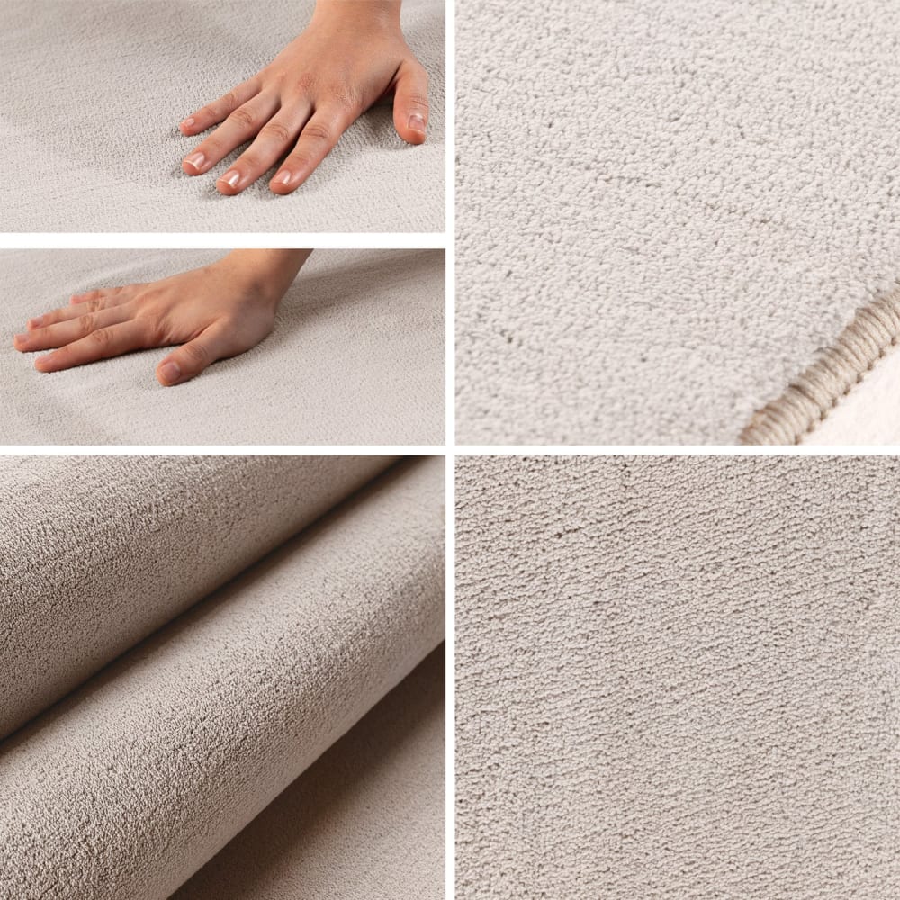 Tapis lavable rond en microfibre douce - crème 120x120cm — vue 4