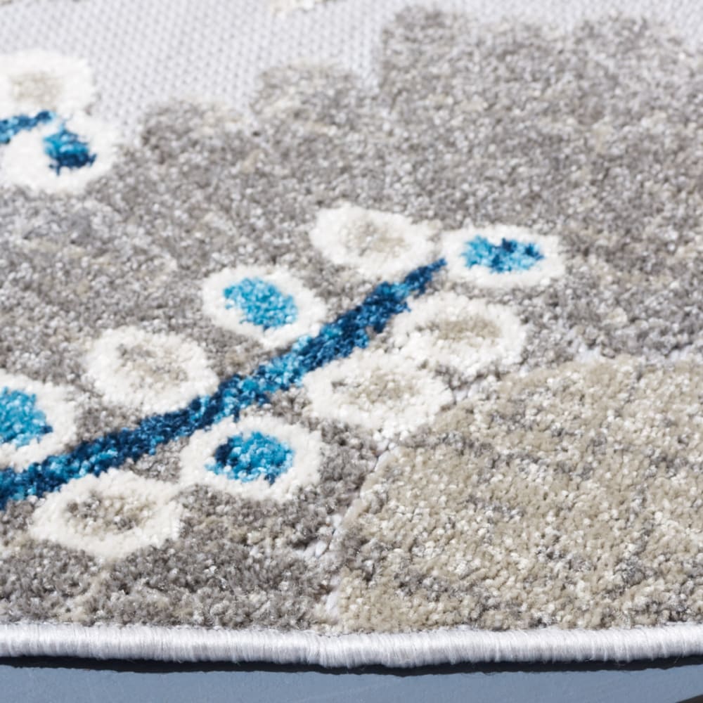 Tapis moderne en polypropylène gris/bleu, 122 cm — vue 4