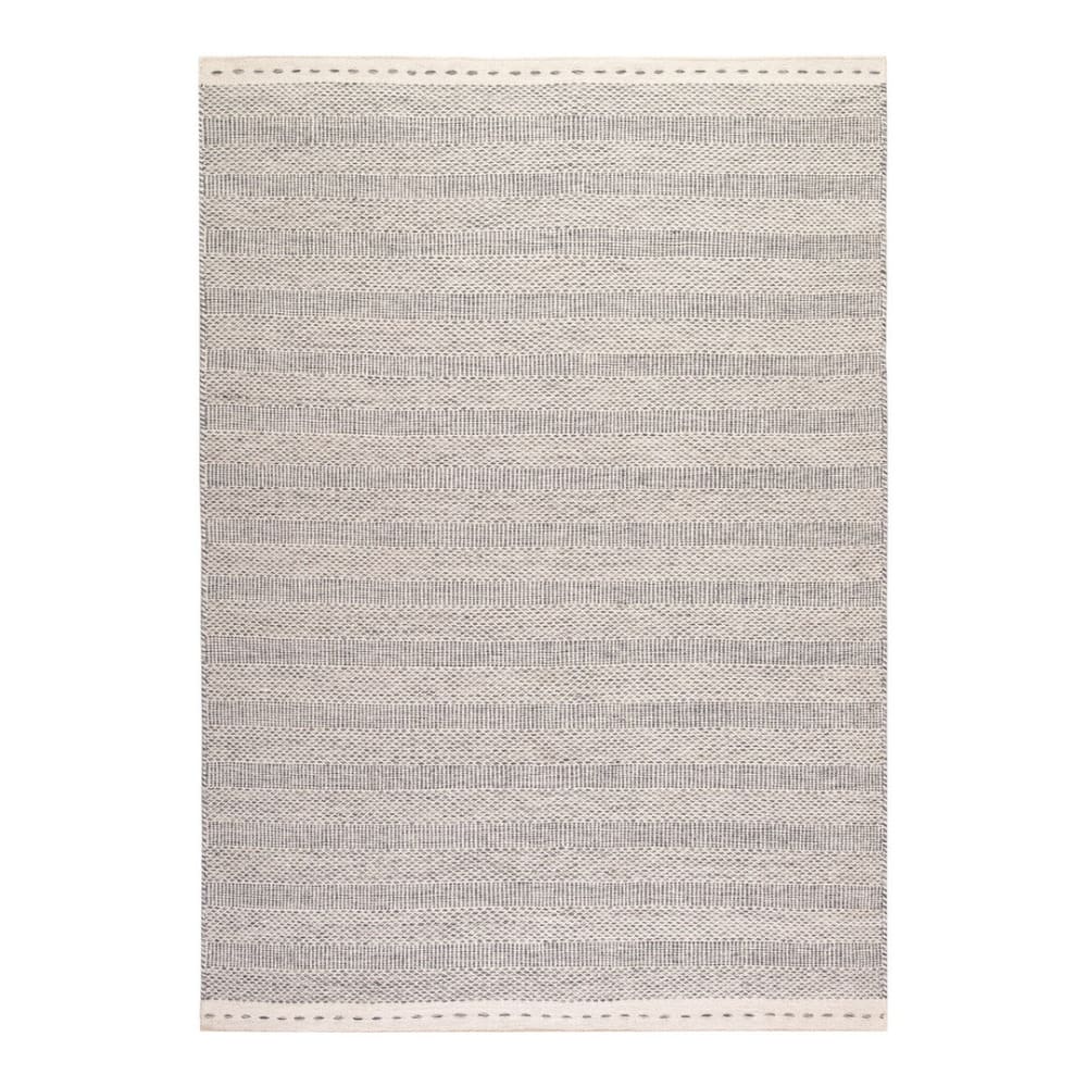 Tapis ethnique design en laine argenté 120x170