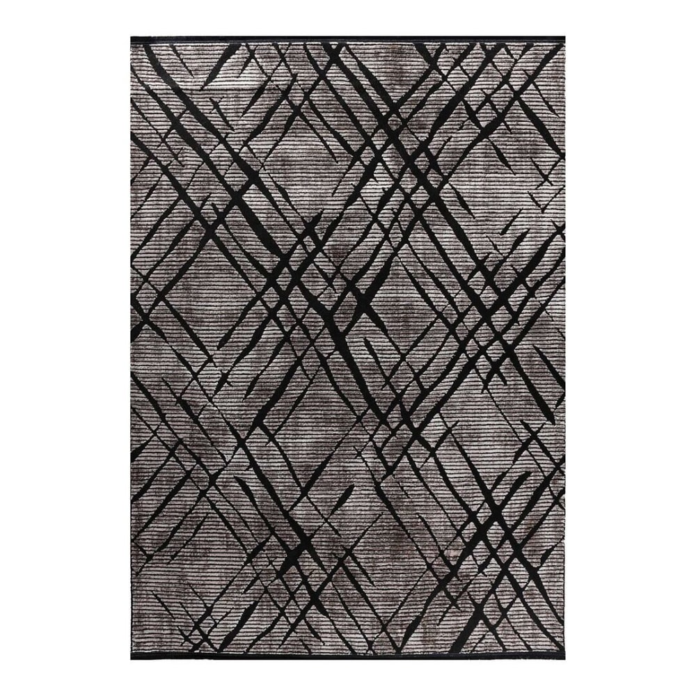 Tapis rayé design en polyester marron 120x170