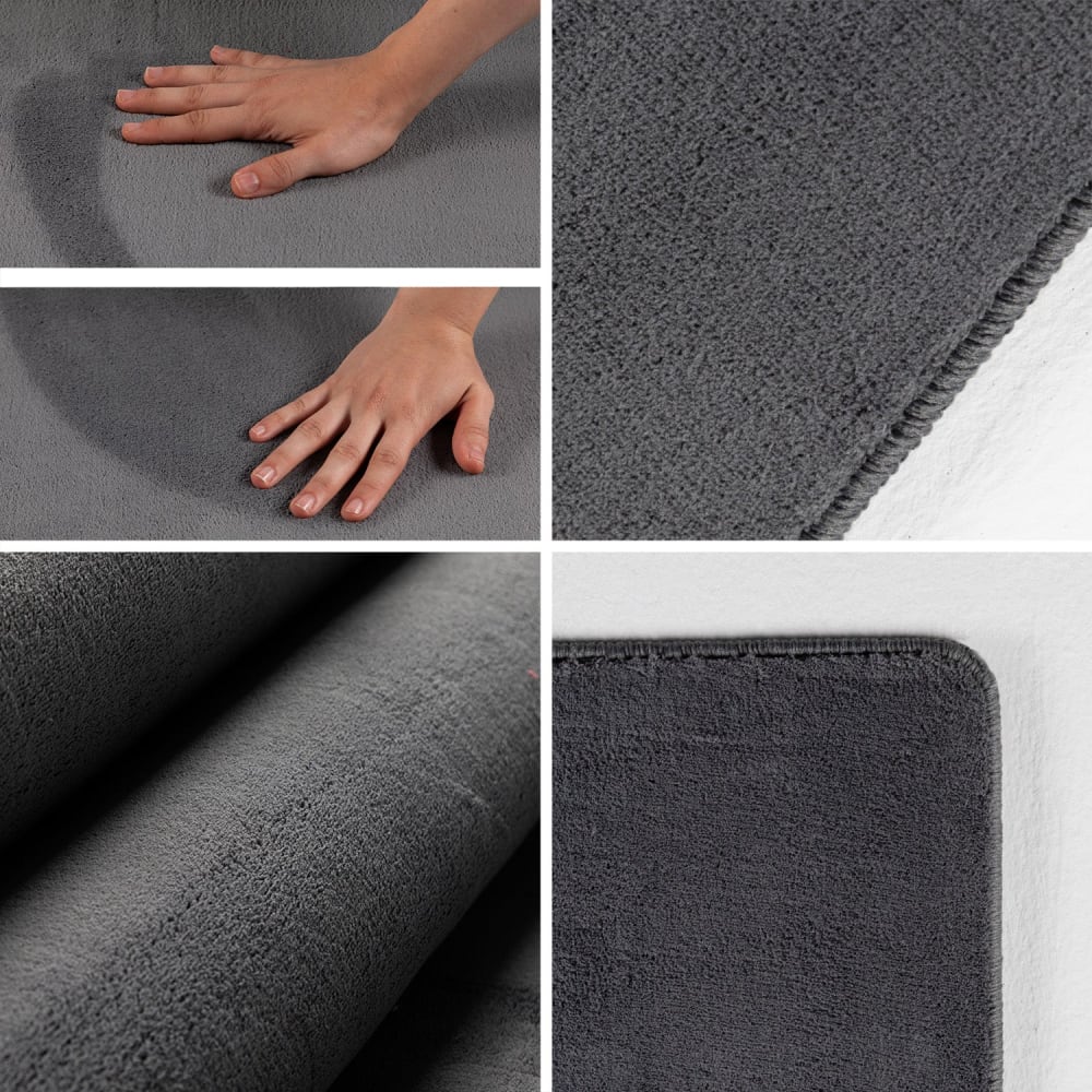 Tapis lavable en microfibre douce - gris foncé 120x170cm — vue 4