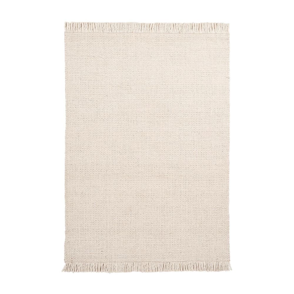 Tapis uni naturel en laine crème 120x170