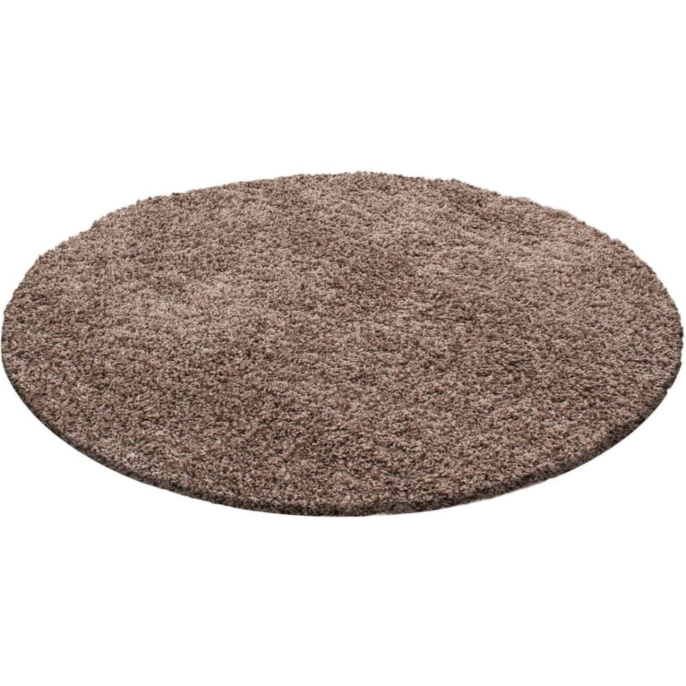 Tapis uni design en polypropylène moka Ø 120