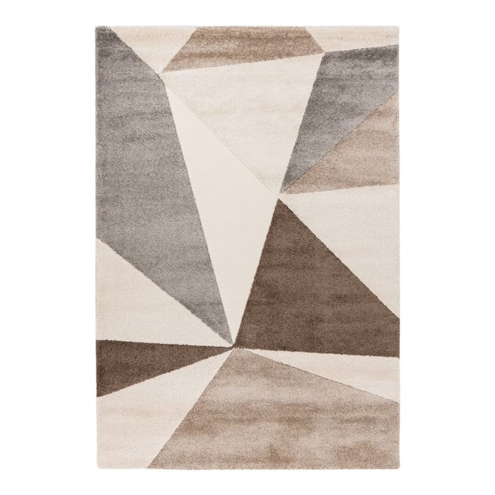 Tapis géométrique design en polypropylène taupe 120x170