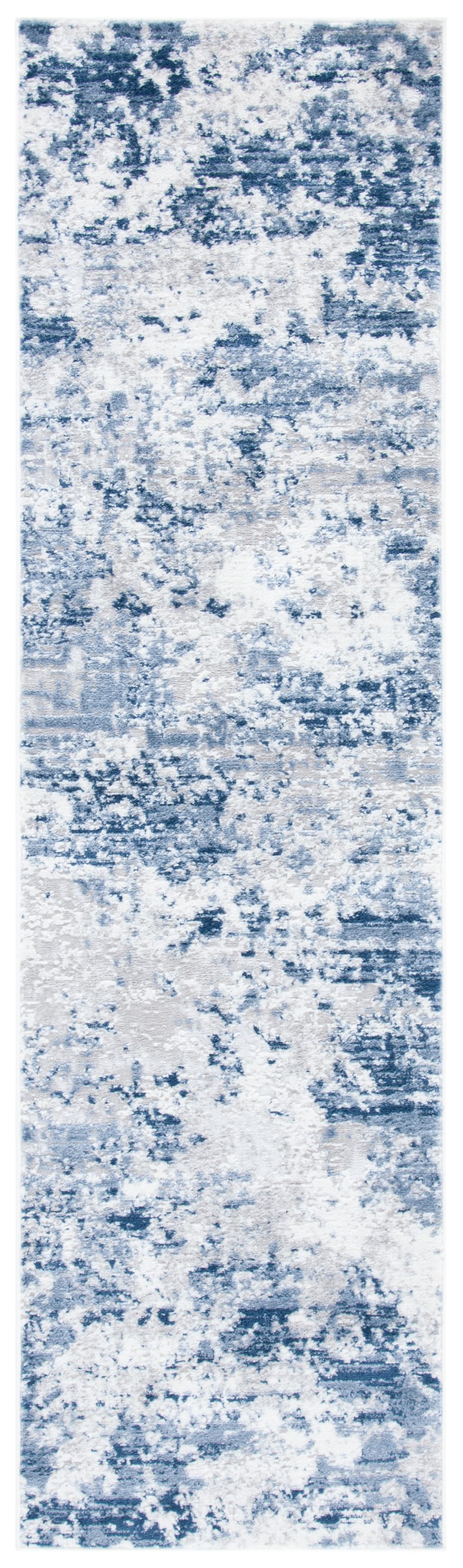 Tapis contemporain en polypropylène bleu/gris, 66 x 122 cm