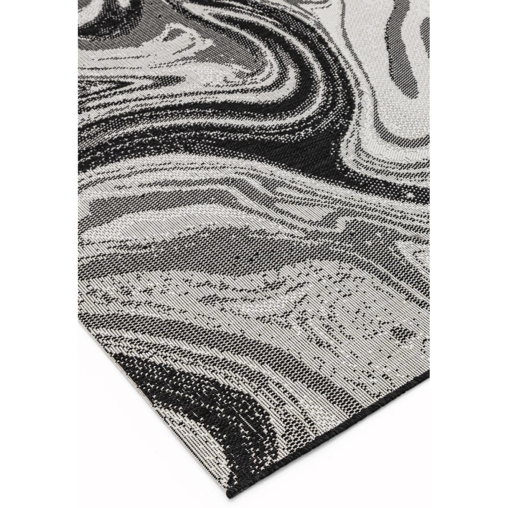 Tapis indoor outdoor en polypropylène noir 120x170 cm