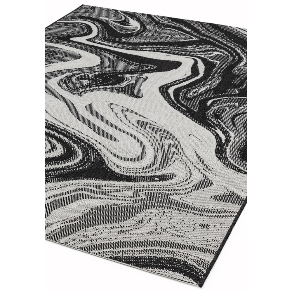 Tapis indoor outdoor en polypropylène noir 120x170 cm — vue 4