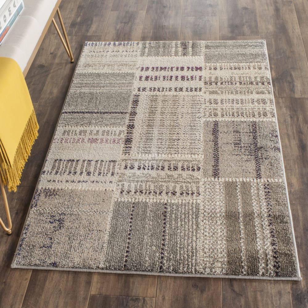 Tapis bohème chic en polypropylène gris/multicolore, 122 x 170 cm — vue 4
