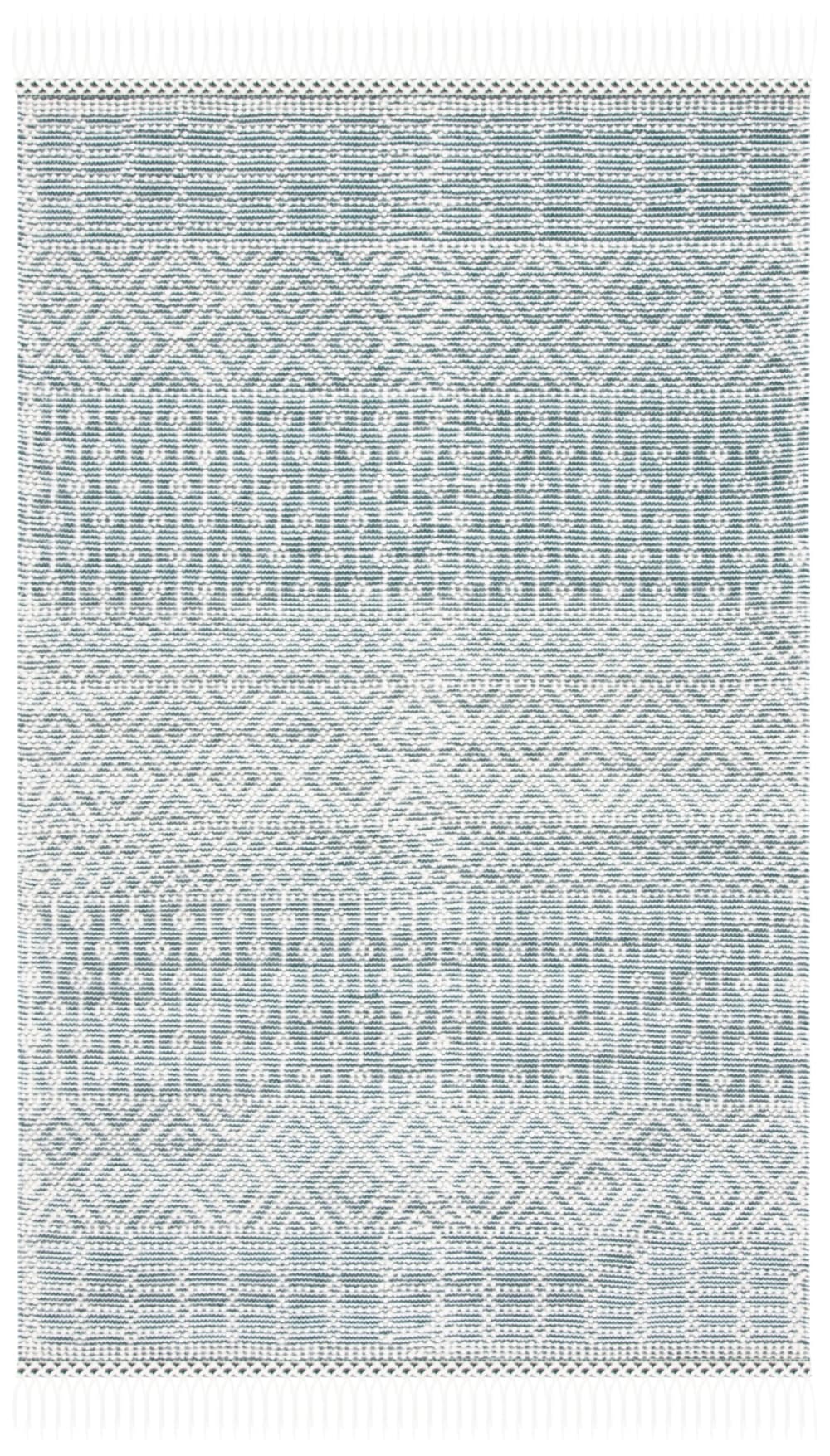 Tapis bohémien en laine vert, 122 x 183 cm