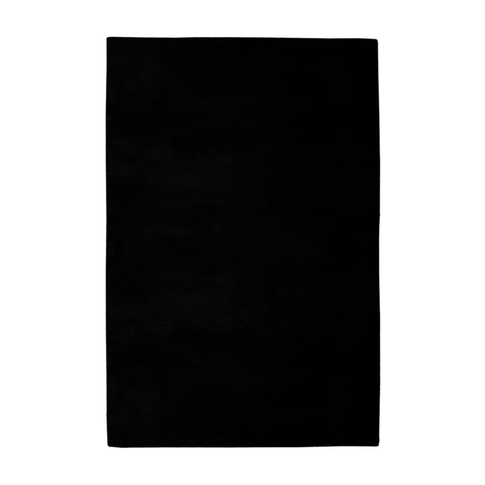 Tapis uni design en polyester noir 120x170