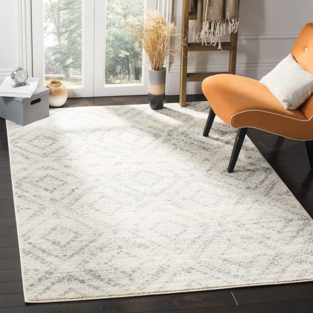 Tapis moderne en polypropylène blanc/bleu, 122 x 183 cm — vue 3