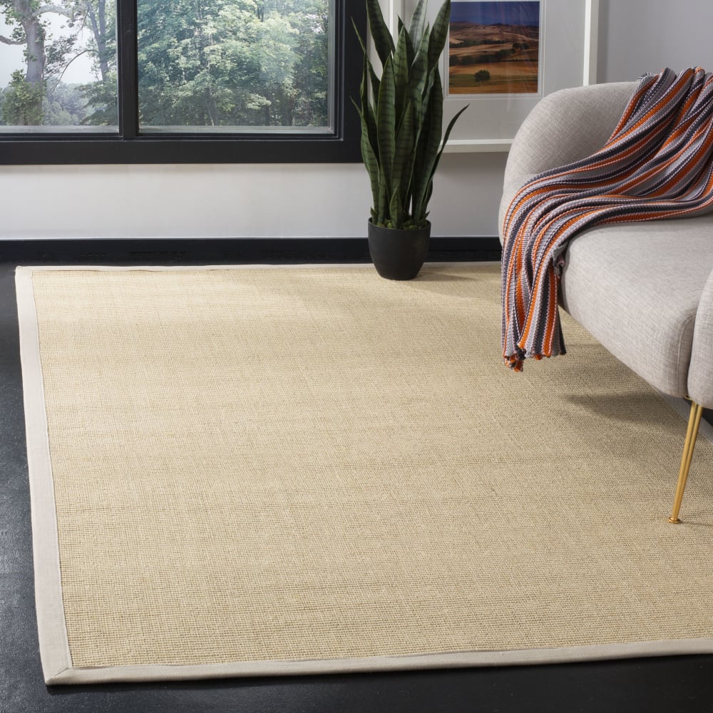 Tapis fibre naturelle en sisal beige/blanc, 122 x 183 cm — vue 3