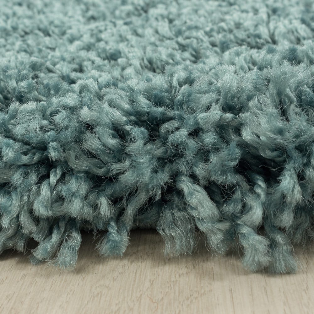 Tapis à poils longs doux turquoise 120x170cm — vue 4