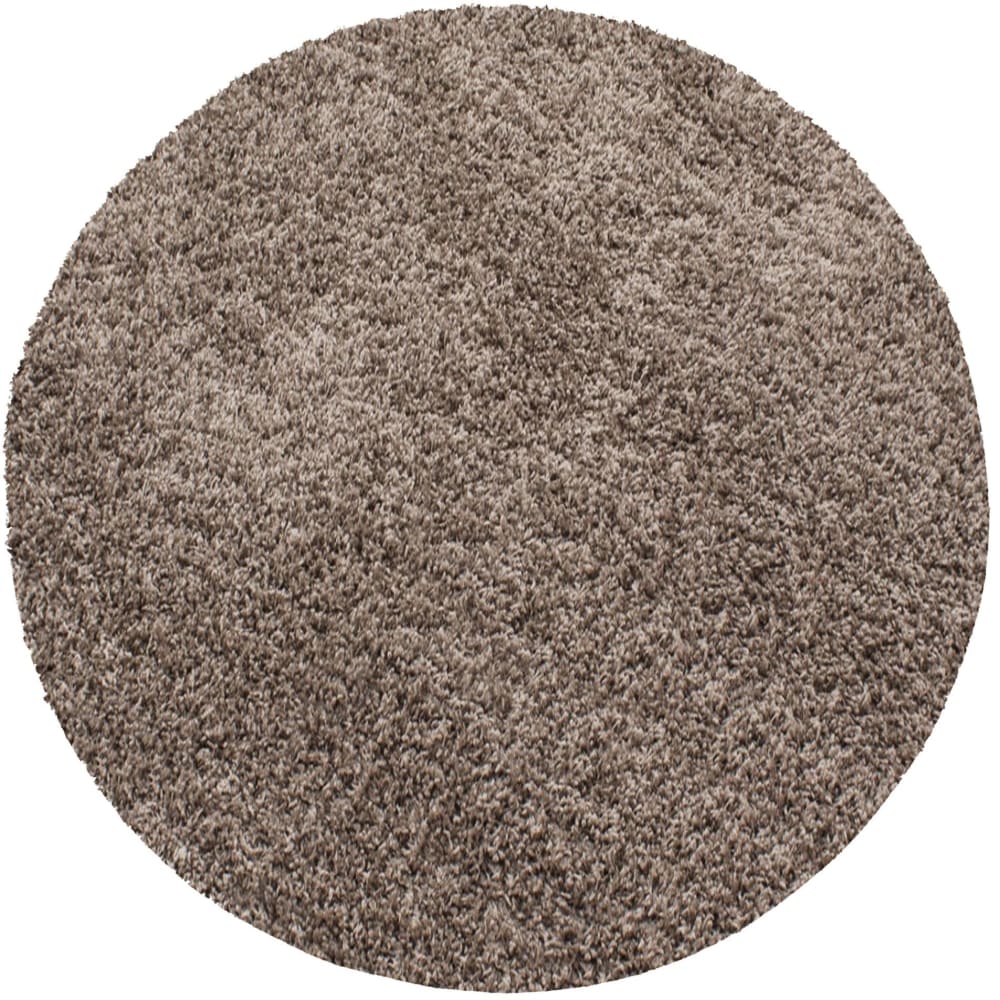 SHAGGY - Tapis Uni Rond - Café 120 x 120 cm