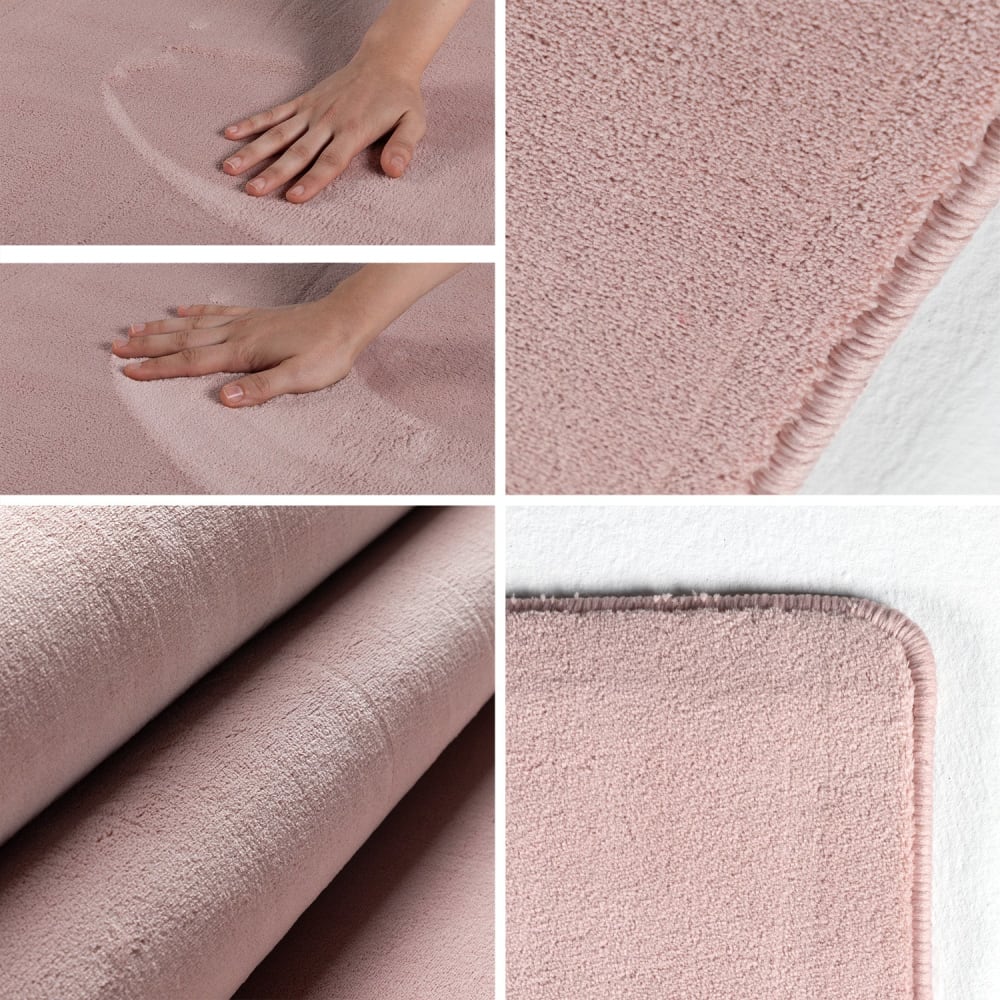 Tapis lavable en microfibre douce - rose poudré 120x170cm — vue 4