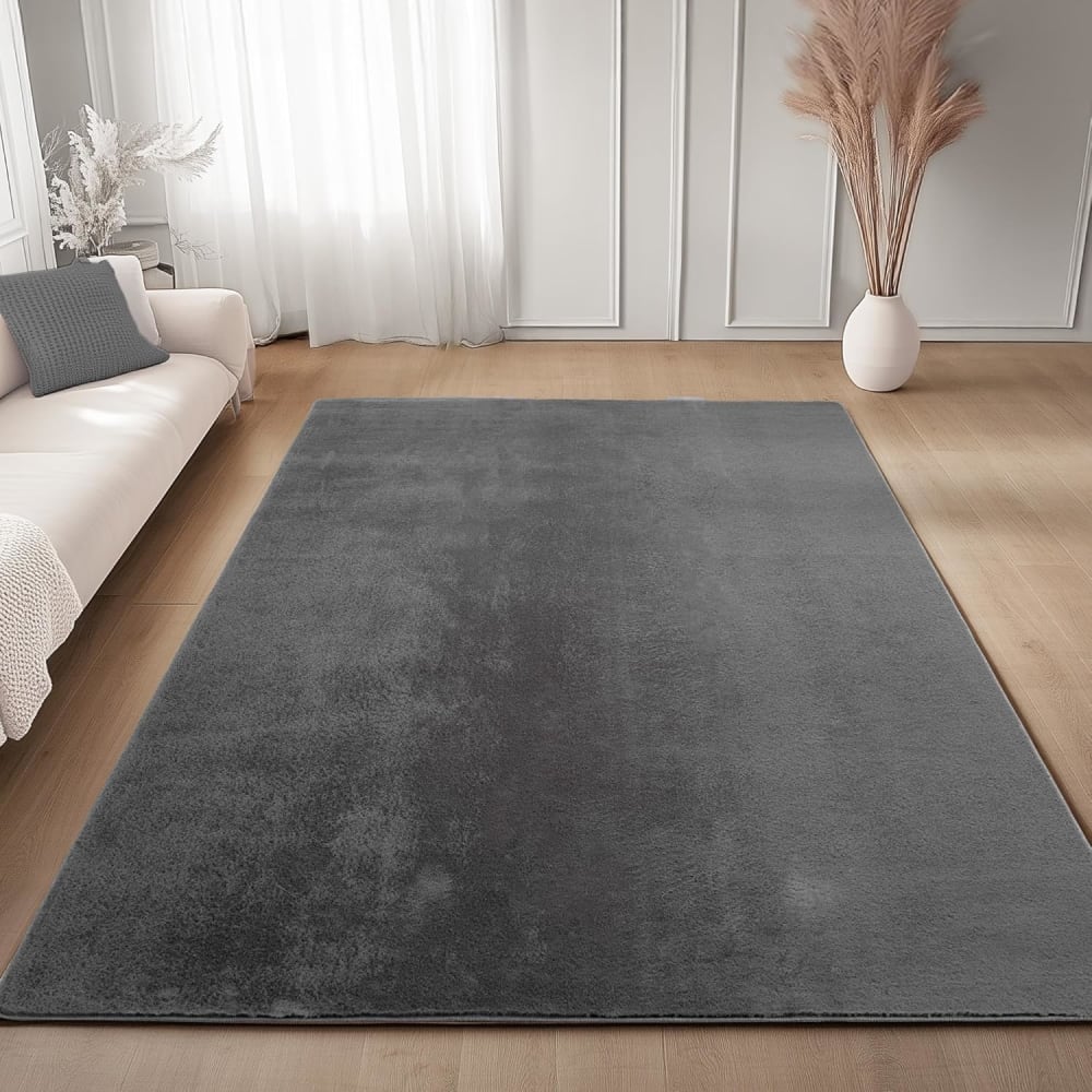 Tapis à poils doux lavable gris 120x160cm — vue 4