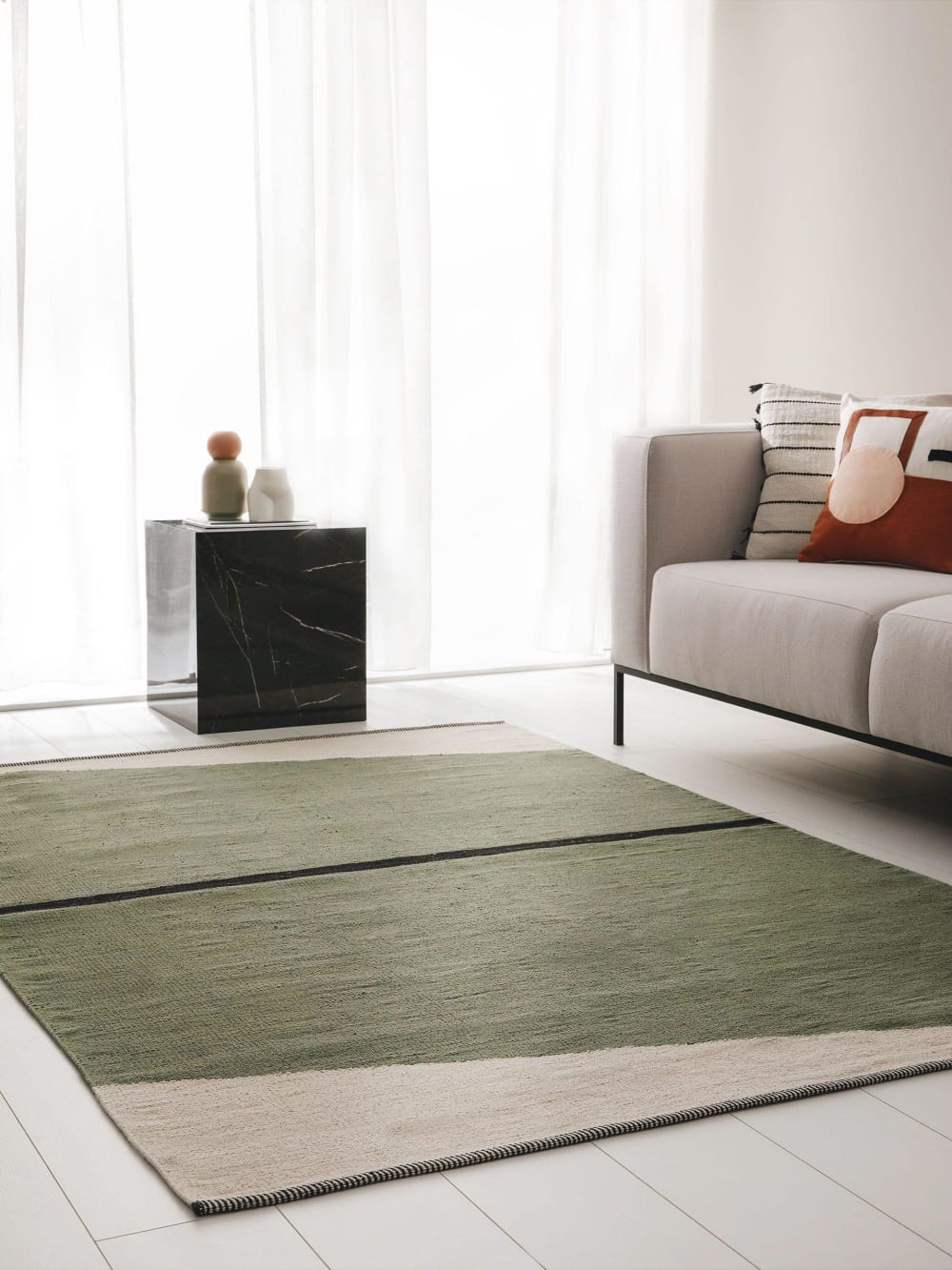 Tapis en coton vert 120x170 — vue 3
