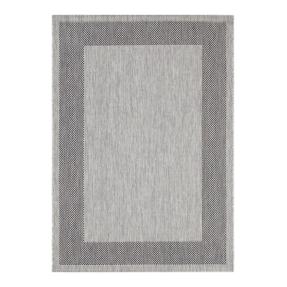 Tapis géométrique contemporaine en polypropylène noir 120x170