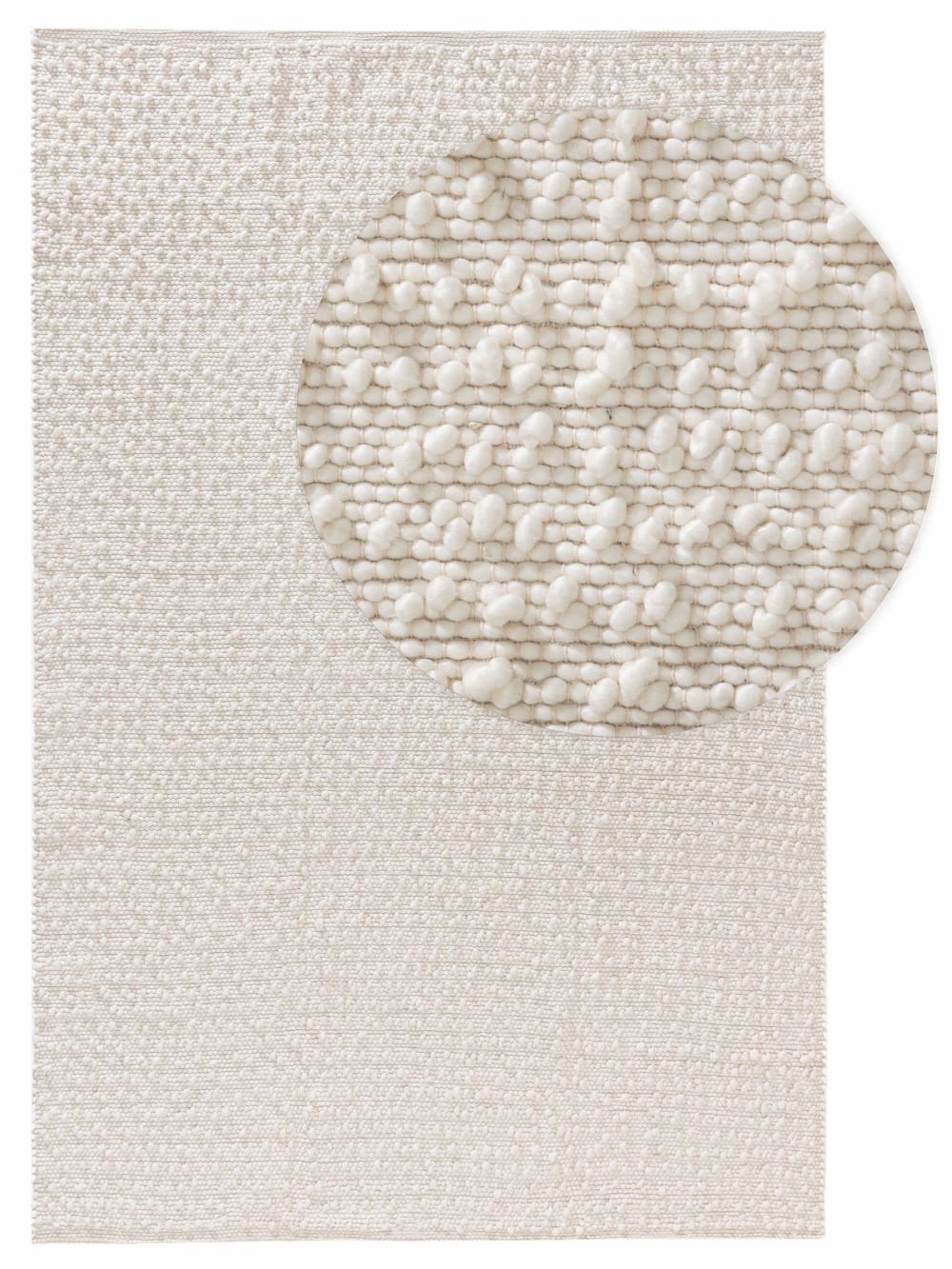 Tapis de laine crème