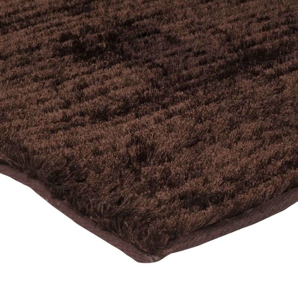 Tapis à poils longs effet soyeux chocolat 120x170 — vue 4