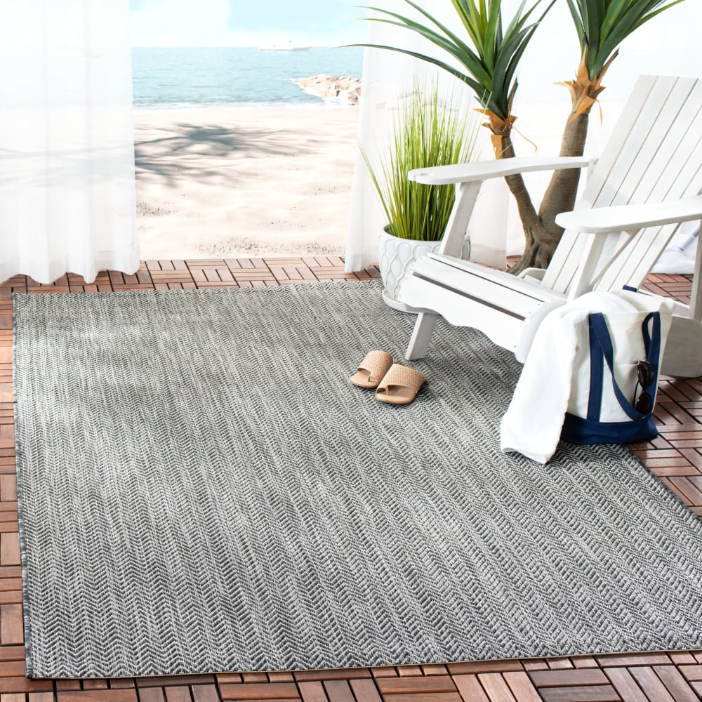 Tapis contemporain en polypropylène noir/beige, 122 x 170 cm — vue 3