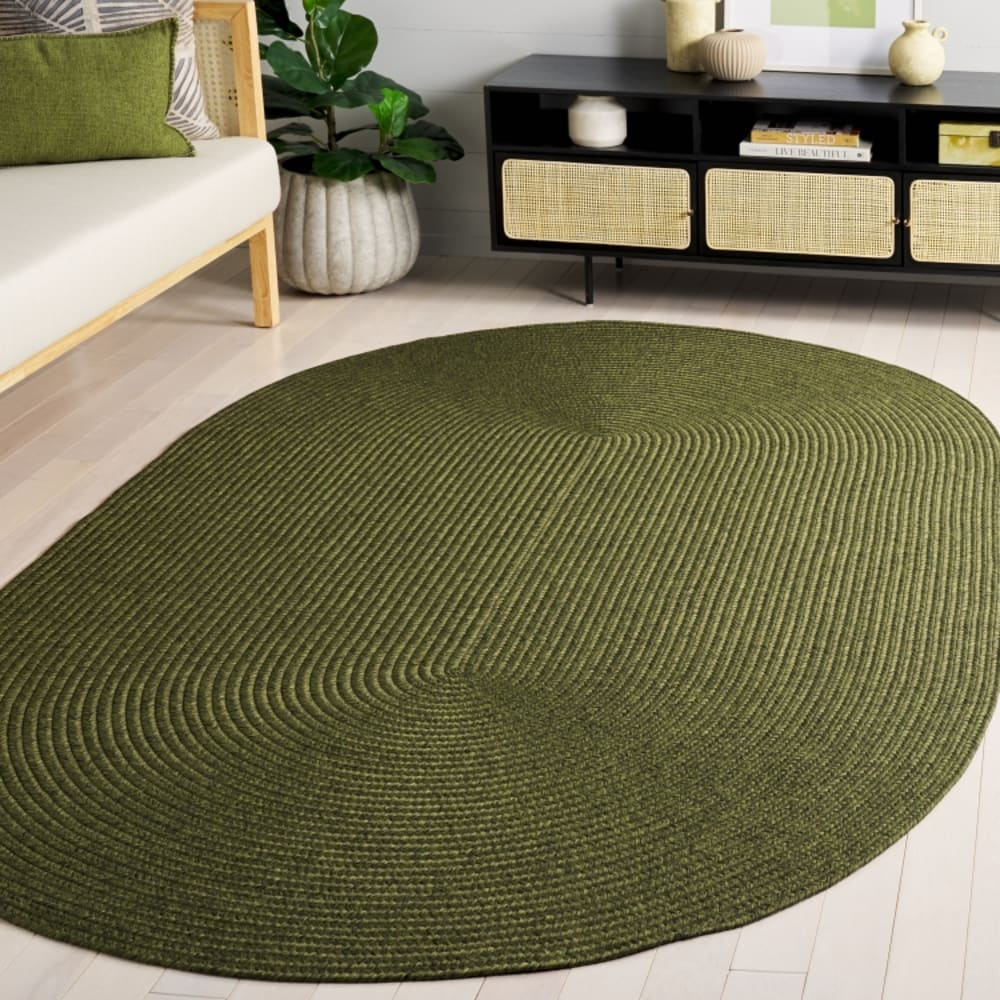 Tapis contemporain en polypropylène vert, 122 x 183 cm — vue 3