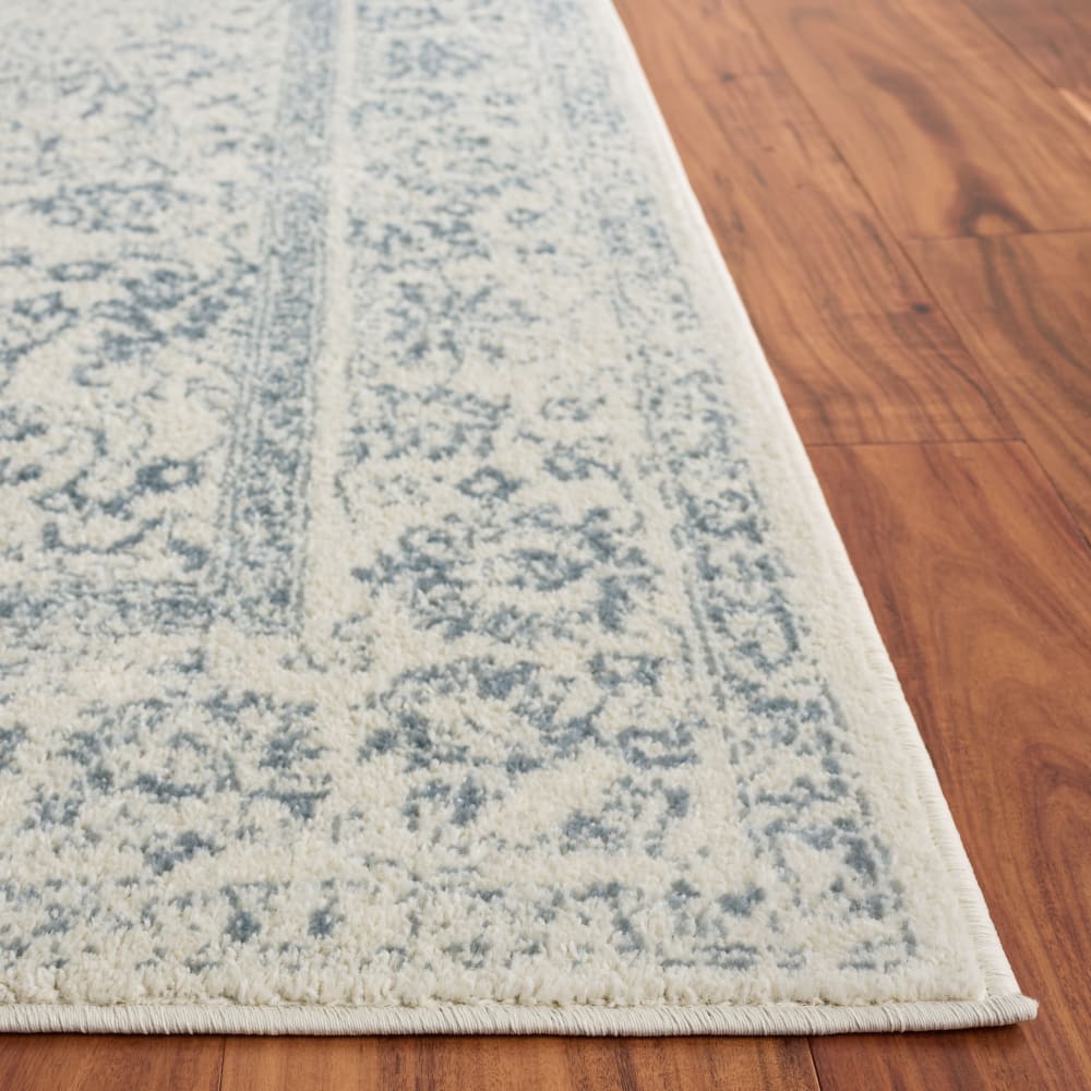 Tapis vintage patiné en polypropylène blanc/gris, 76 x 122 cm — vue 4