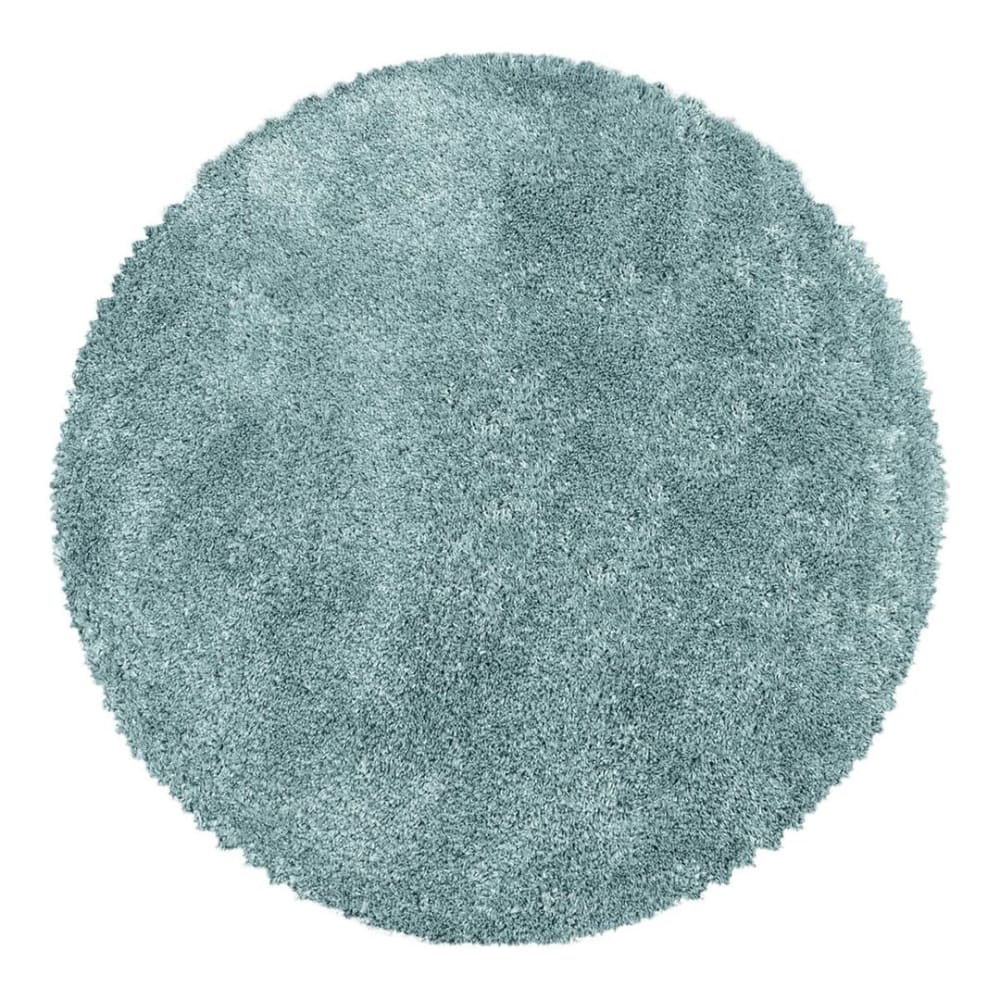 Tapis uni design en polyester bleu Ø 120