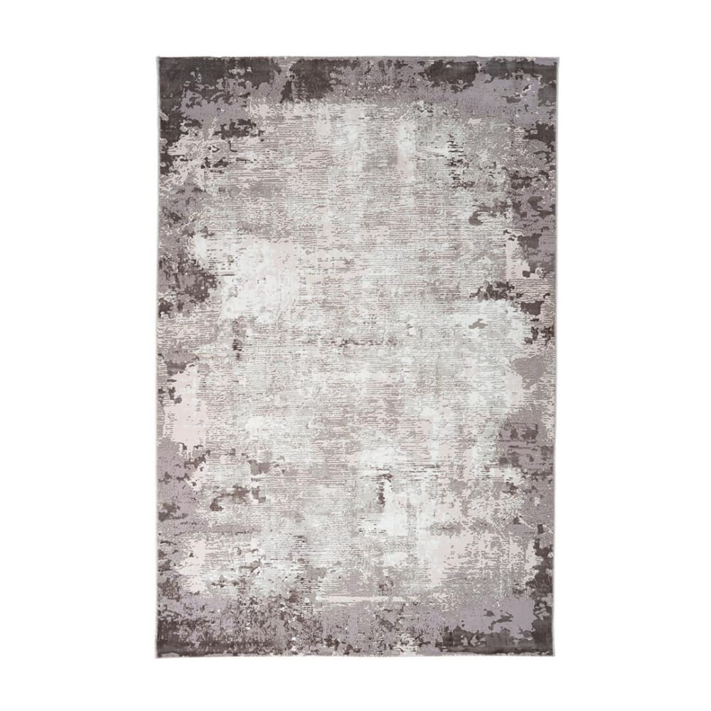 Tapis rayé design en polyester taupe 120x170