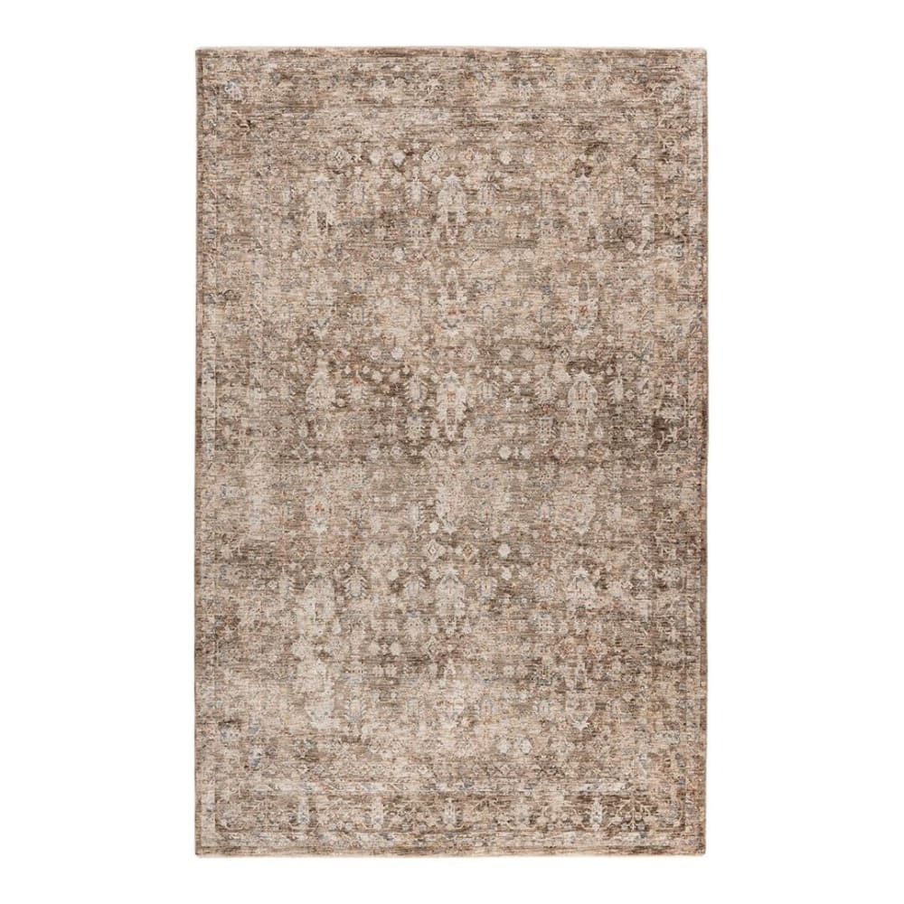 Tapis rayé vintage en polyester café 120x170