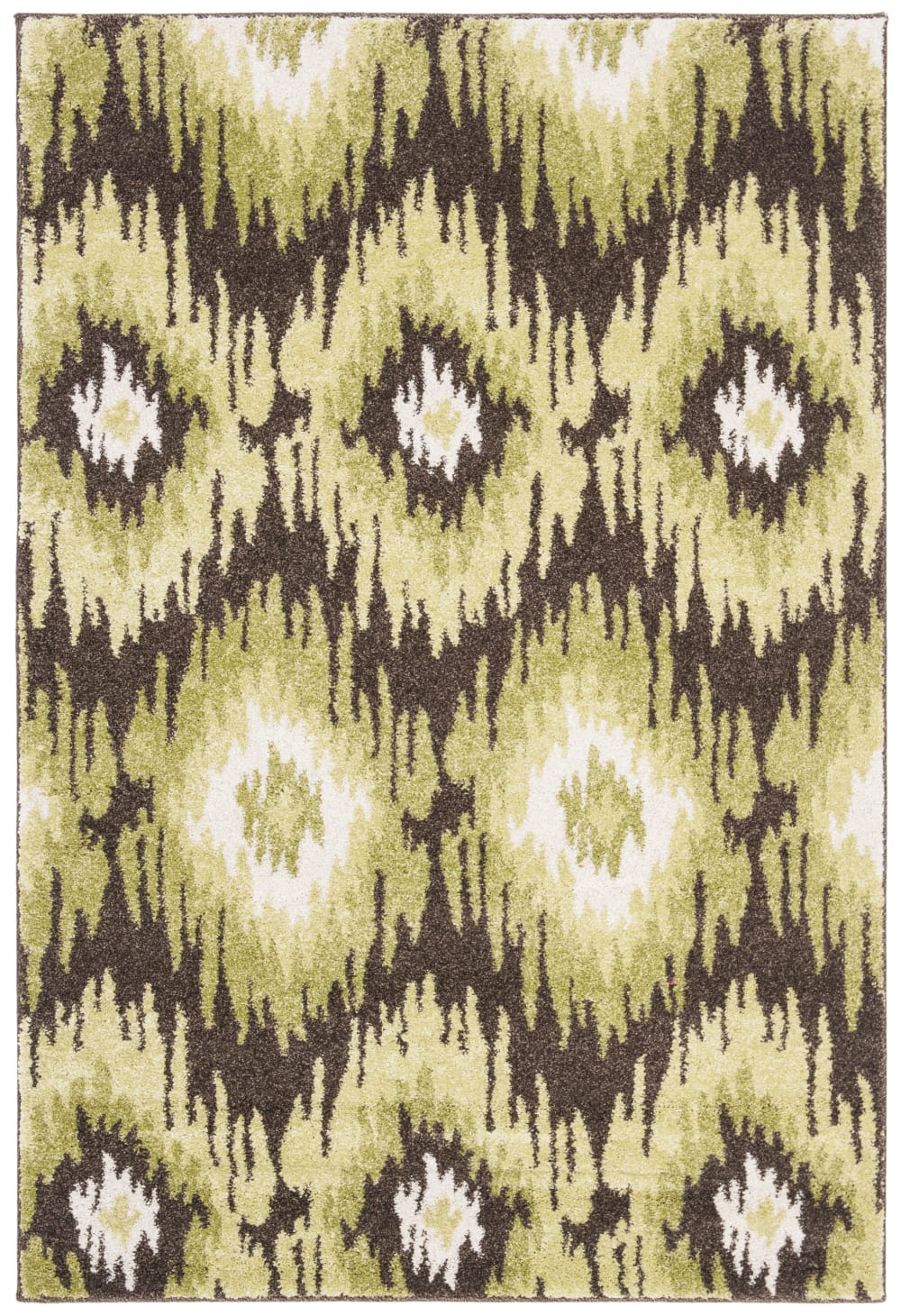 Tapis moderne en polypropylène brun/vert, 122 x 183 cm