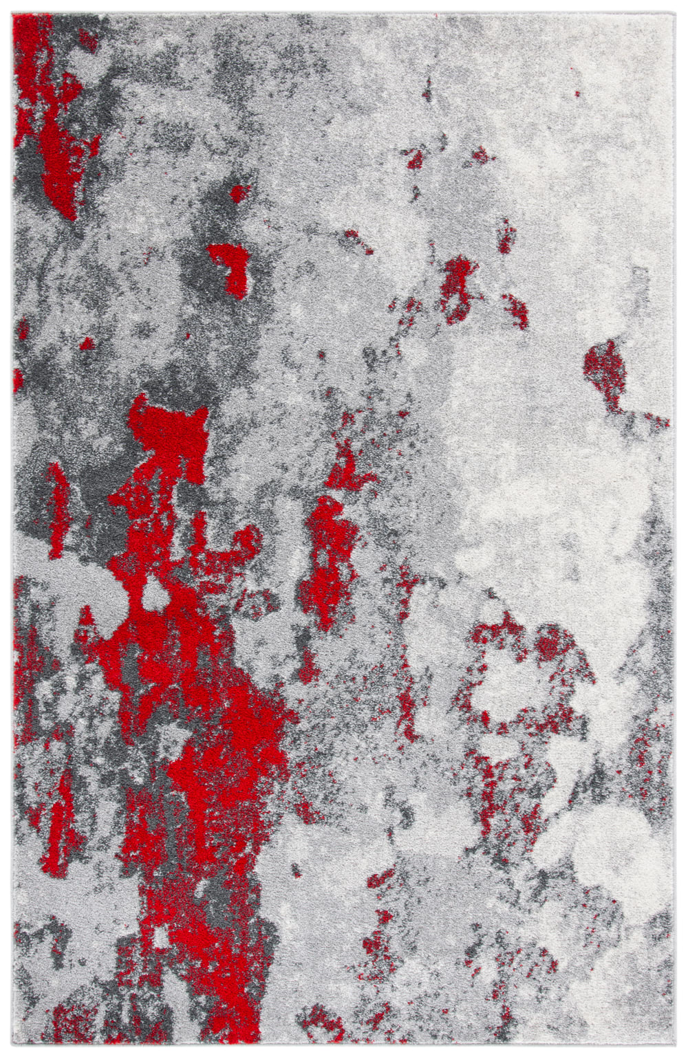 Tapis en polypropylène rouge/gris, 122 x 183 cm