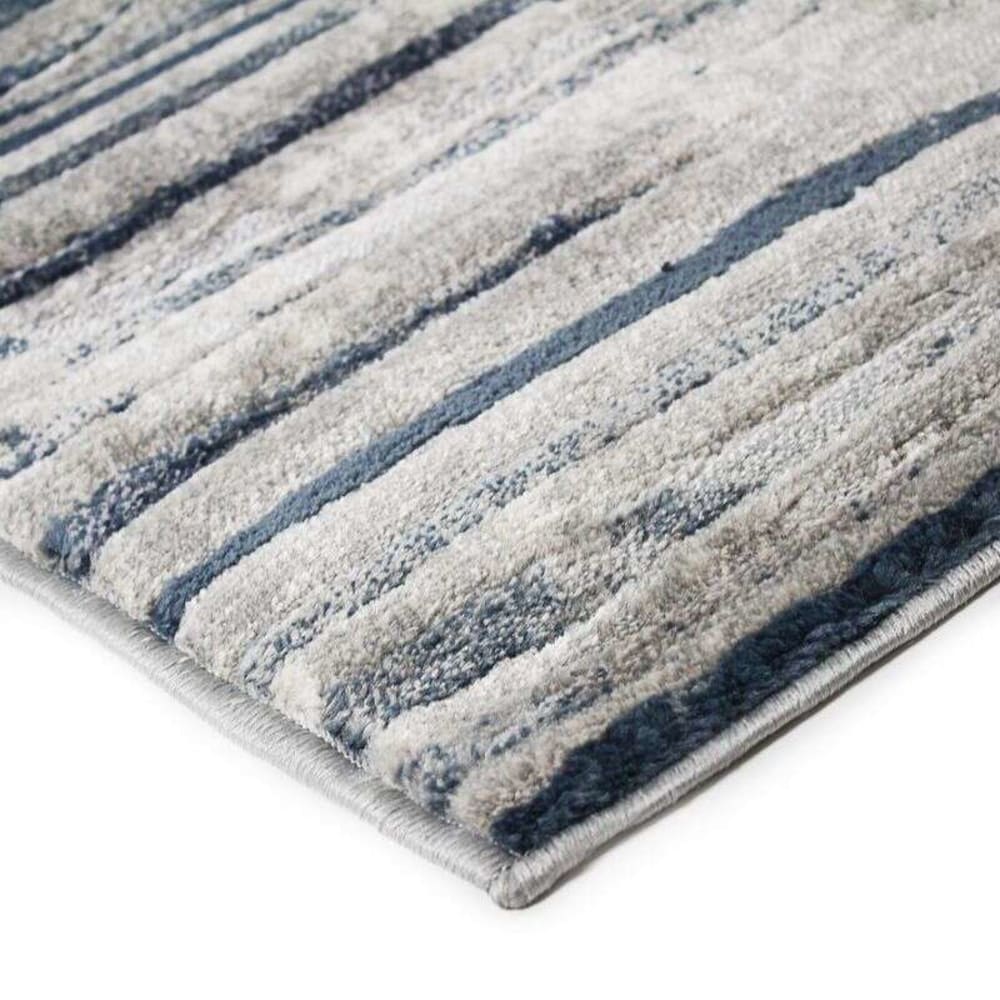 Tapis effet ciselé motif horizon bleu 120x170 — vue 4