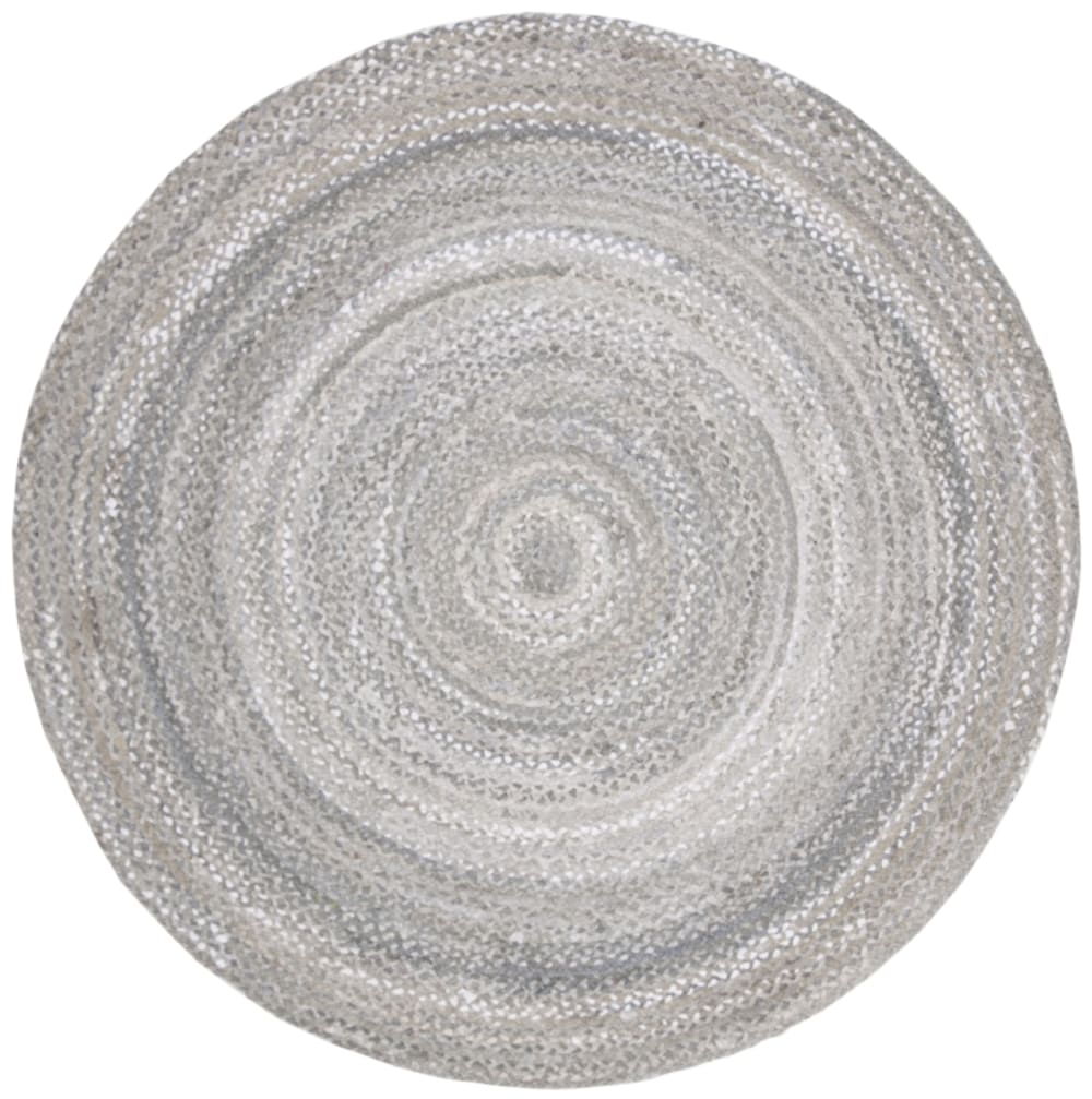 Tapis chalet de campagne en coton gris, 122 x 122 cm
