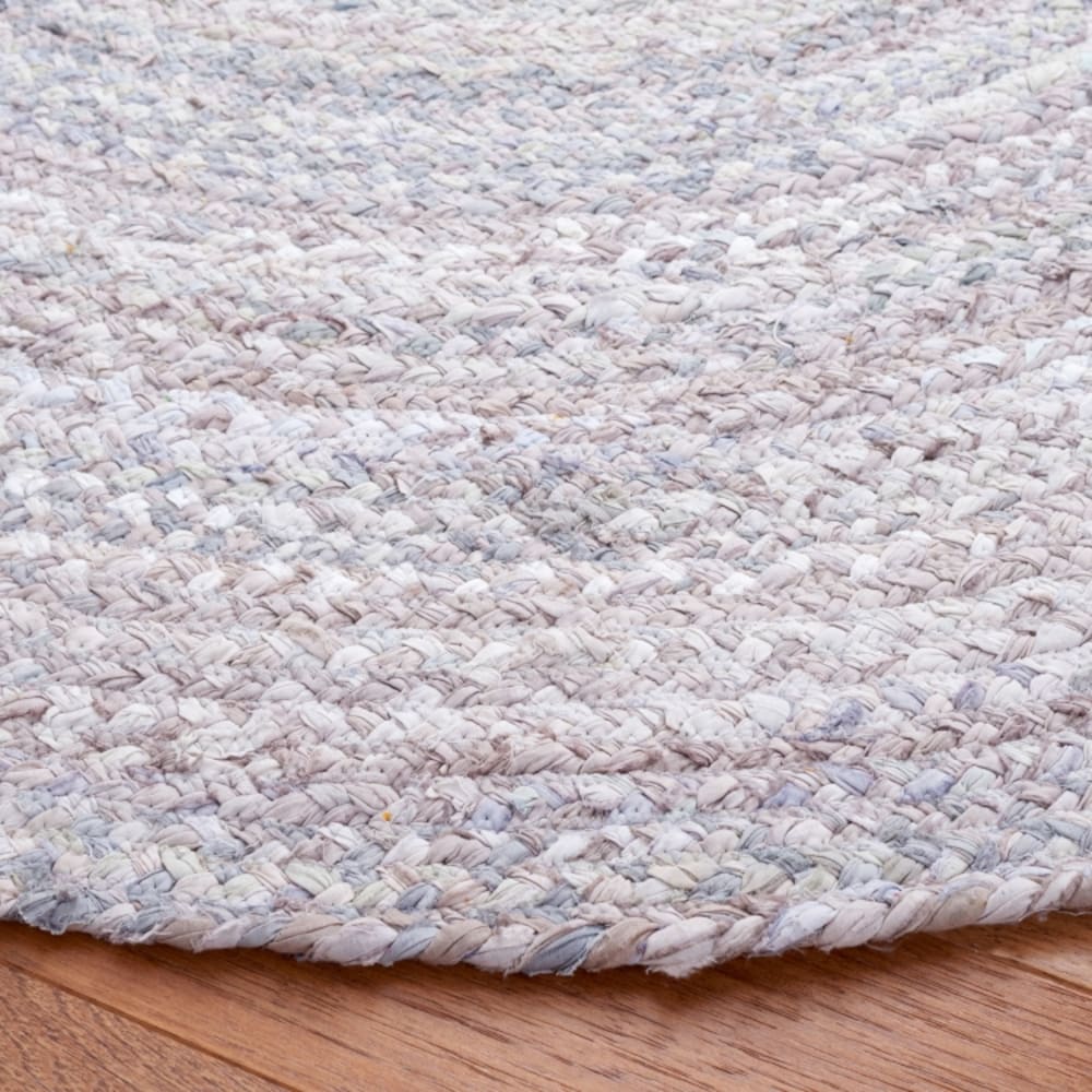 Tapis chalet de campagne en coton gris, 122 x 122 cm — vue 4