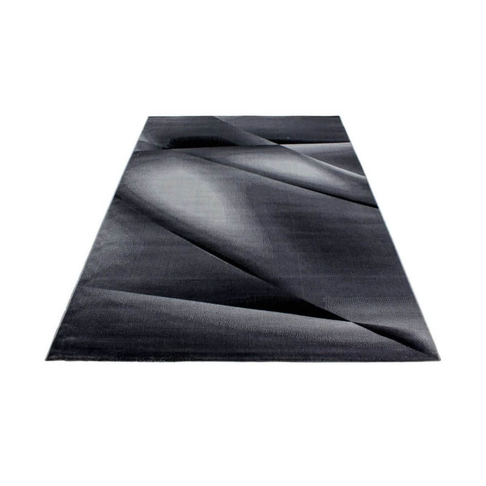 Tapis courbe design en polypropylène noir 120x170