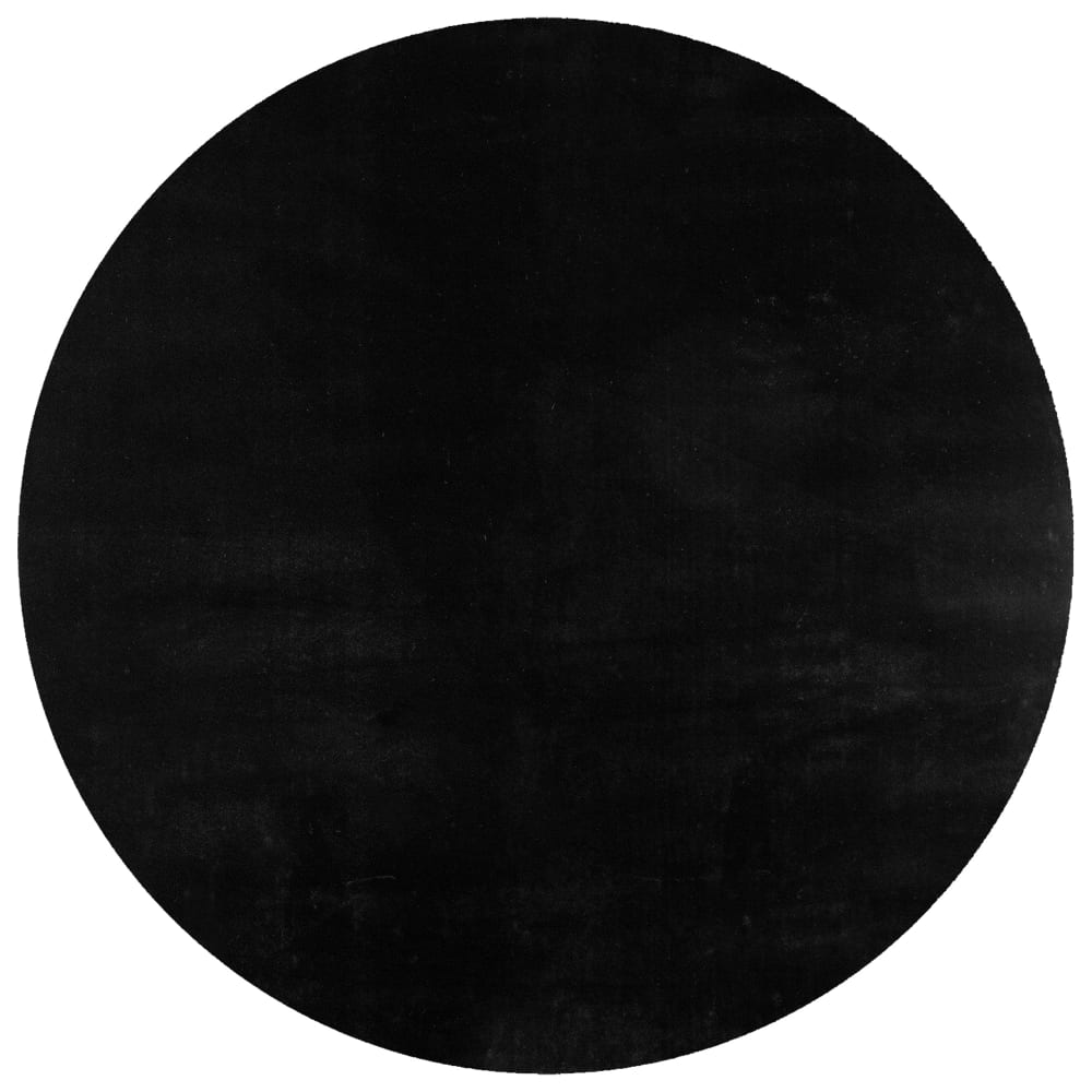Tapis Rond à poils doux Lavable Noir 120x120cm